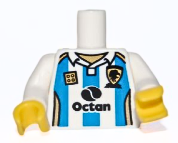 LEGO Minifig Torso hell-blau/weiß Fussballer "Octan" (1319) Q05