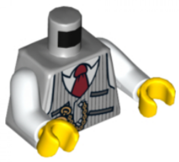 LEGO Minifig Anzug "Taschenuhr" hellgrau (406) P06