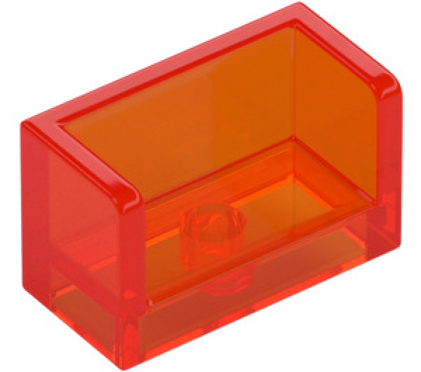 LEGO Fliese Paneele abgerundet 1x2x1 mit zwei Seiten trans neon orange (23969)