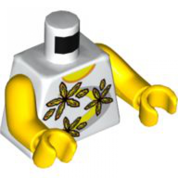 LEGO Minifig Torso Blumen weiss (536) P07