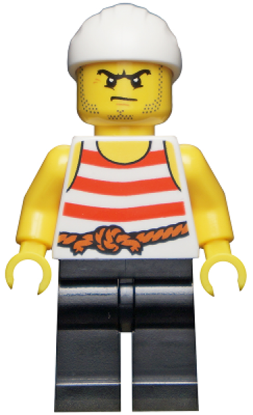 LEGO Minifigur Pirat rot-weiß gestreift (169) X14