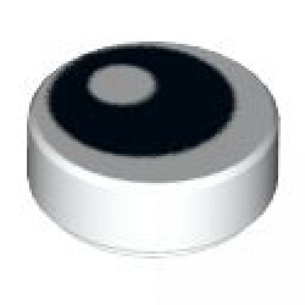 LEGO tile round w. eye 1x1 white (98138)