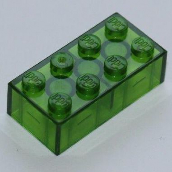 Q-Stein 2x4 klar transparent grün (C3001)