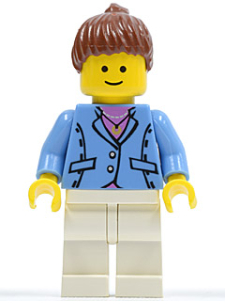 LEGO City Minifigur Frau Anzug hellblau (031) U16