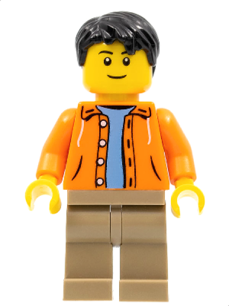 LEGO Town Minifigur Mann orange (212) U14