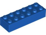 LEGO Stein 2x6 blau (2456) BR