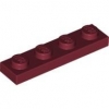LEGO Platte 1x4 dunkel-rot (3710) PL