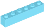 LEGO Stein 1x6 azur blau (3009)