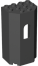 LEGO French Tower Panel 3x4x6 with window black (30246) B00