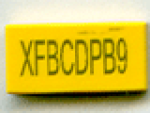 LEGO Fliese 1x2 bedruckt "Nummernschild" gelb (3069)