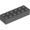 LEGO Stein 2x6 dunkelgrau (2456)