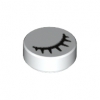 LEGO tile round w. eye lashes 1x1 white (98138-3)