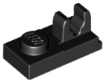 LEGO Platte 1x2 mit U-Clip oben schwarz (92280) O07